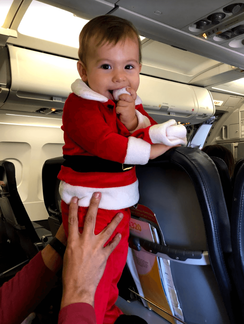 1 year old plane travel