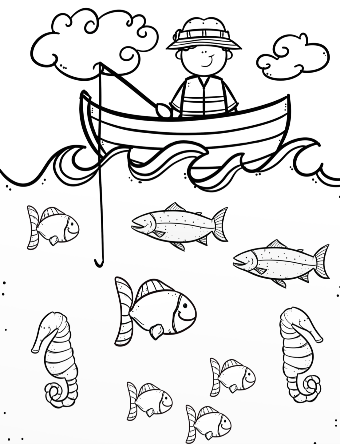 Ocean Theme Coloring Pages