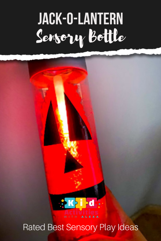 jack o lantern pumpkin sensory bottle