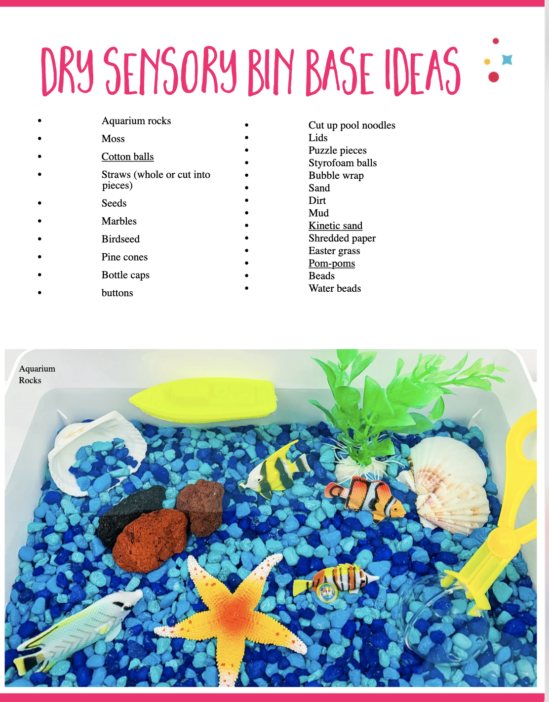 17 of the Best Sensory Bin Fillers - Keep Calm And Mommy On