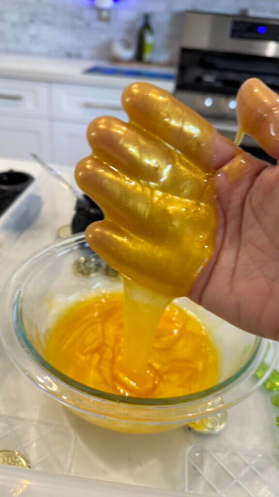 DIY pot of gold slime recipe